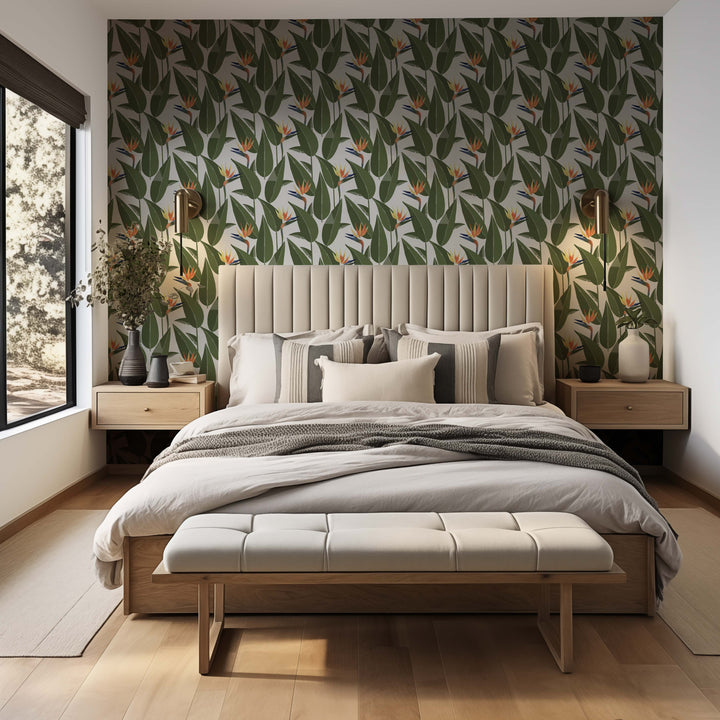 Birds of Paradise - White Wallpaper