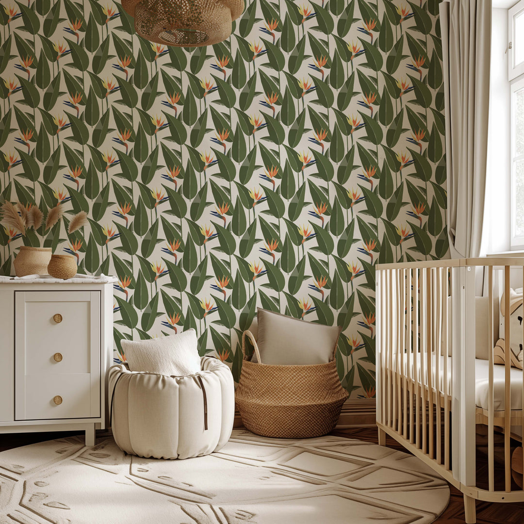Birds of Paradise - White Wallpaper