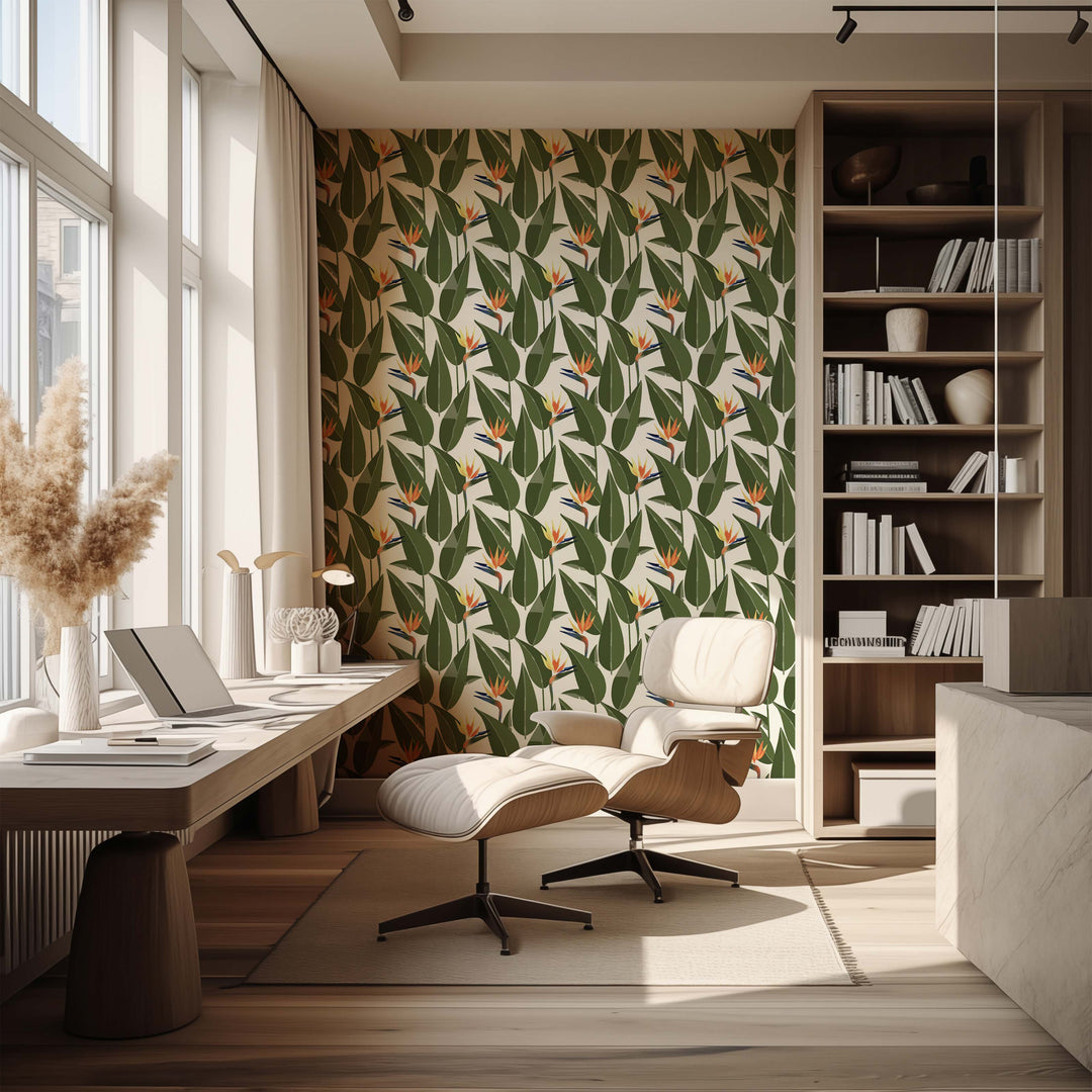 Birds of Paradise - White Wallpaper