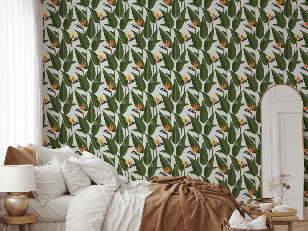 Birds of Paradise - White Wallpaper