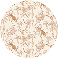 Floral Bird Toile - Cream Wallpaper