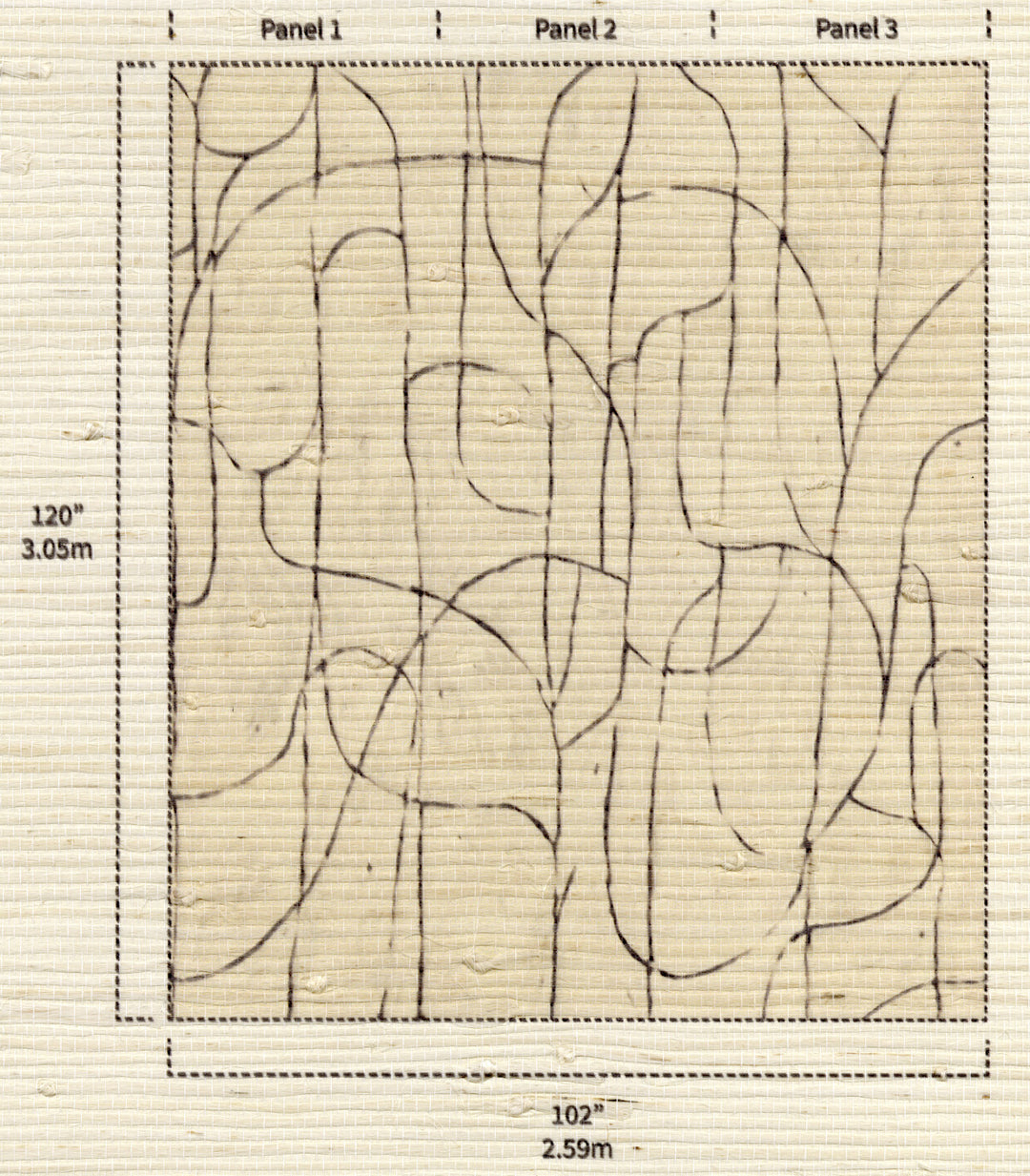 Boulder Beach Off White Grasscloth Mural by Forbes Masters