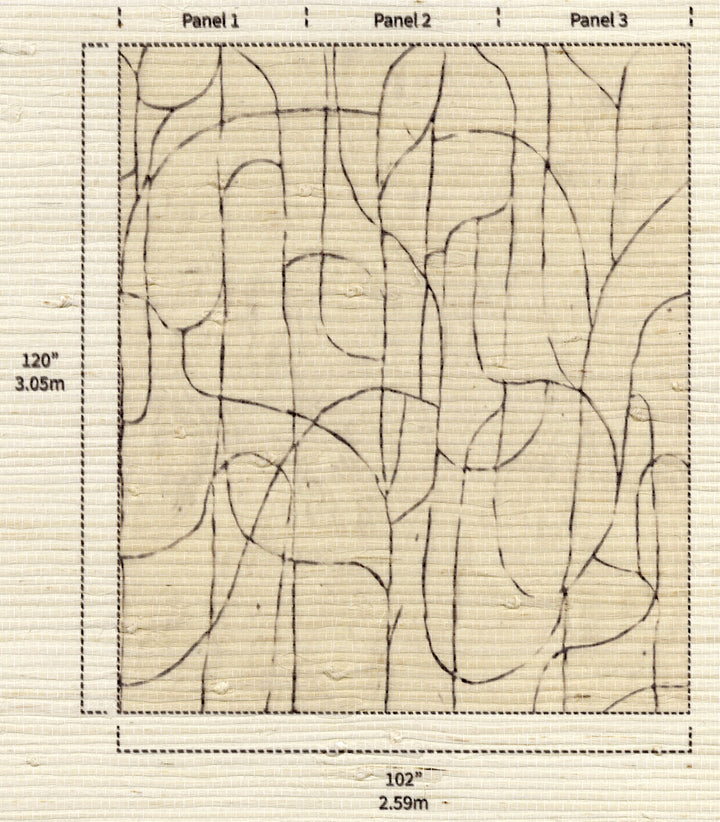 Boulder Beach Off White Grasscloth Mural by Forbes Masters