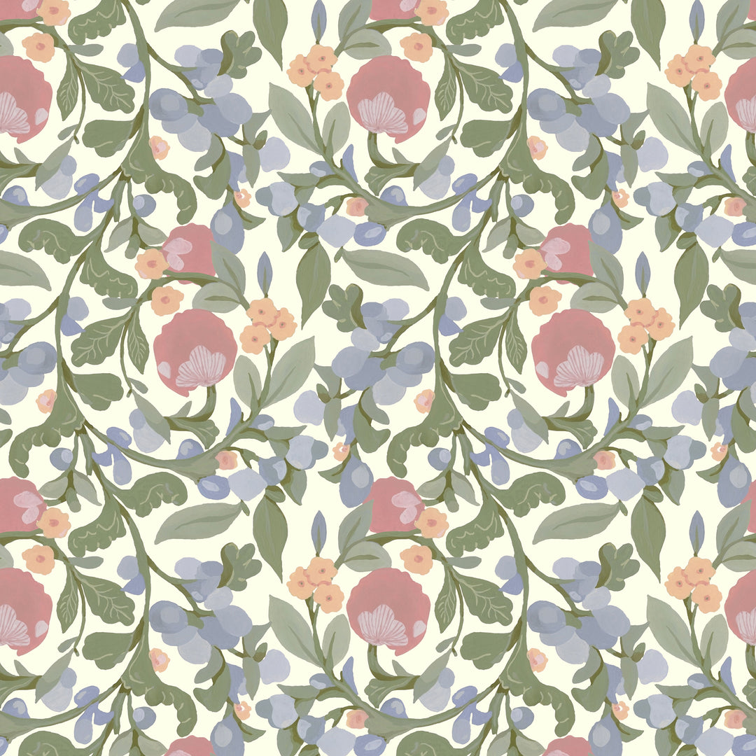 Budding Grove - Spring Blossom Floral Wallpaper