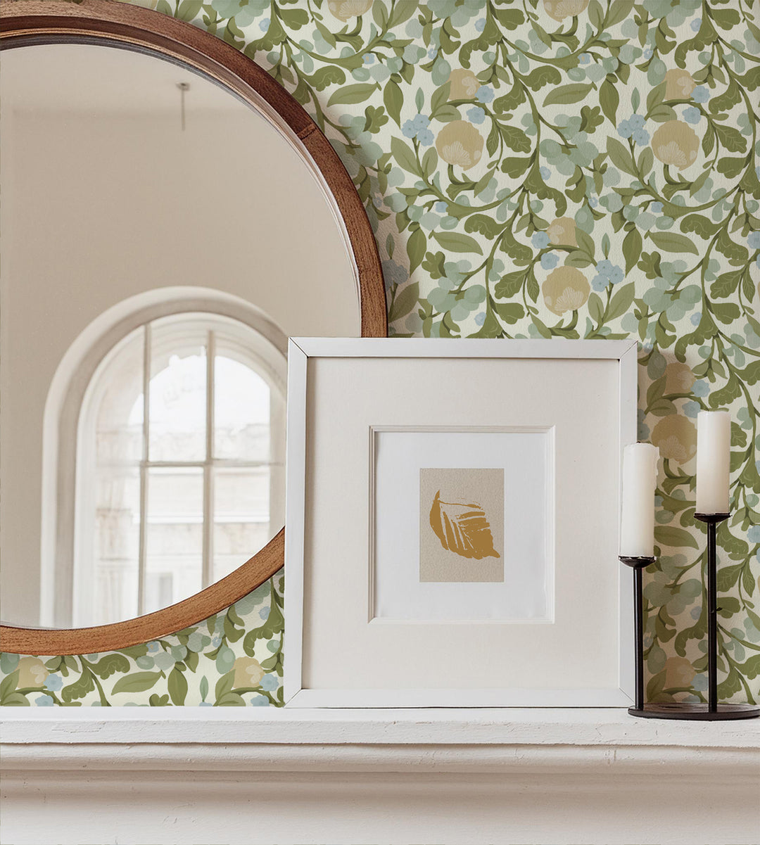 Budding Grove - Vintage Linen Floral Wallpaper