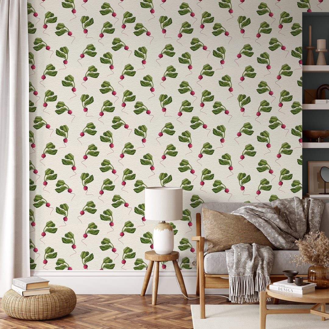 Radishes - Watercolor Wallpaper by Cara's Garden