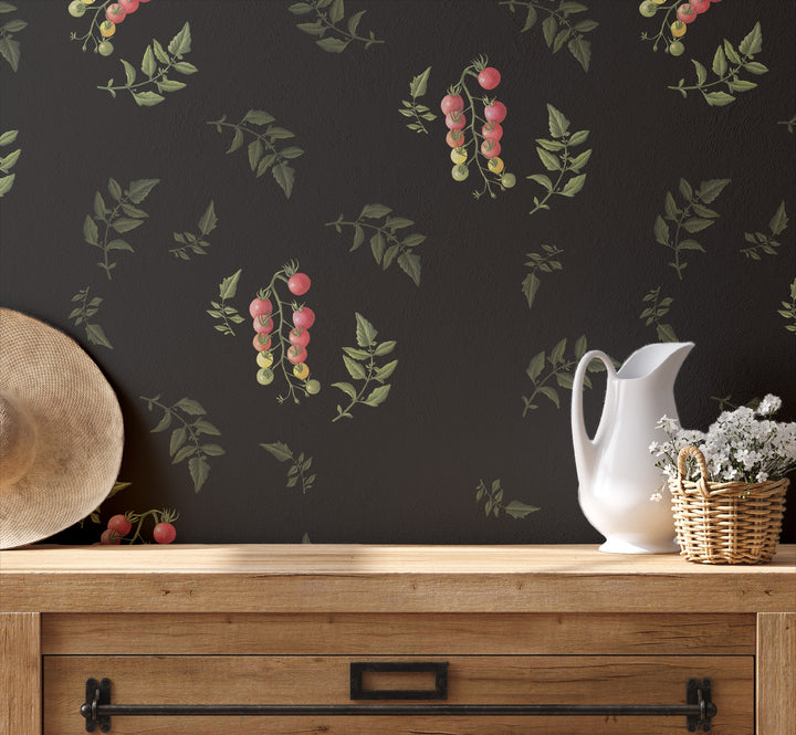 Tomatoes - Black Wallpaper by Cara's Garden