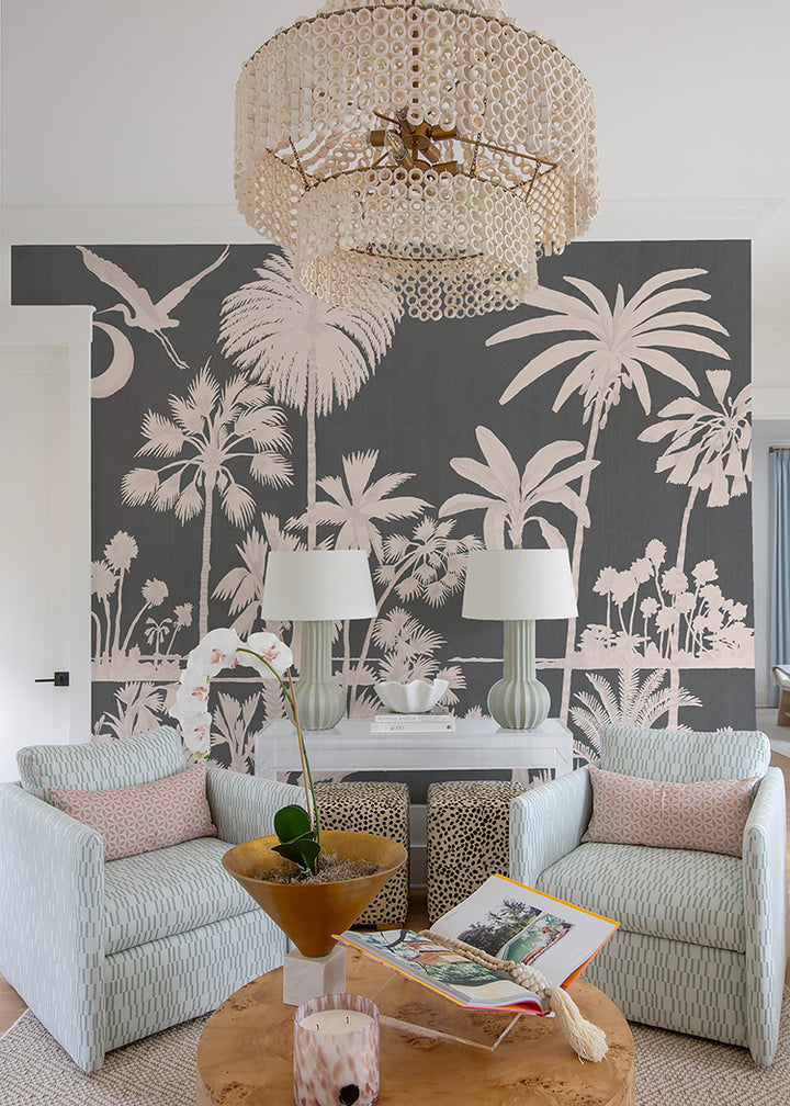 Charleston Marsh Mural - Moonlit Glow Black Blush by Megan Molten