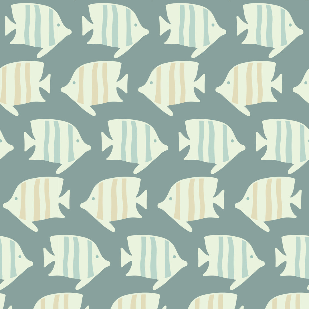 Coastal Fish - Tropical Green Wallpaper