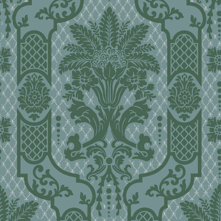 Columnar Bloom - Blue Jade Wallpaper