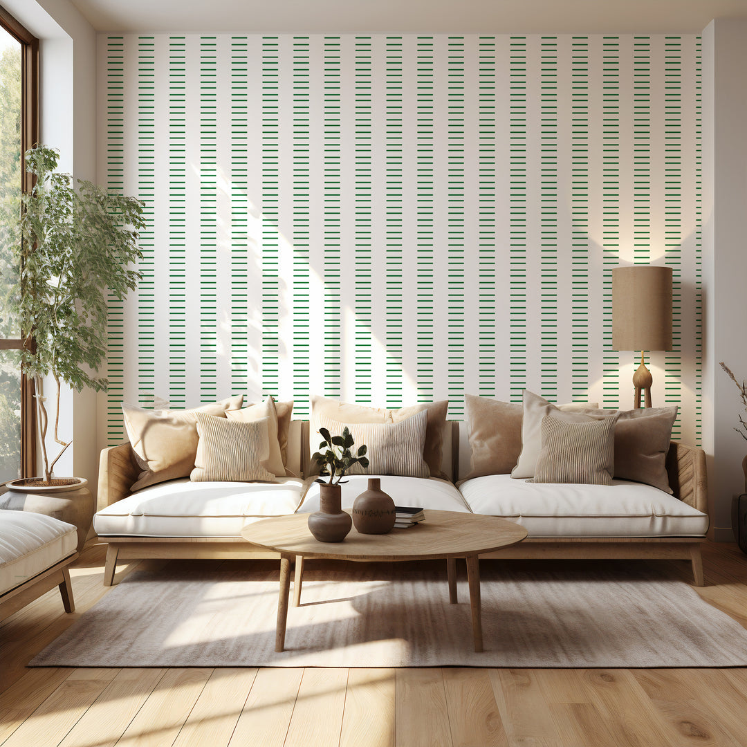 Dashing - Signature Green Geometric Wallpaper by Mrs. Paranjape