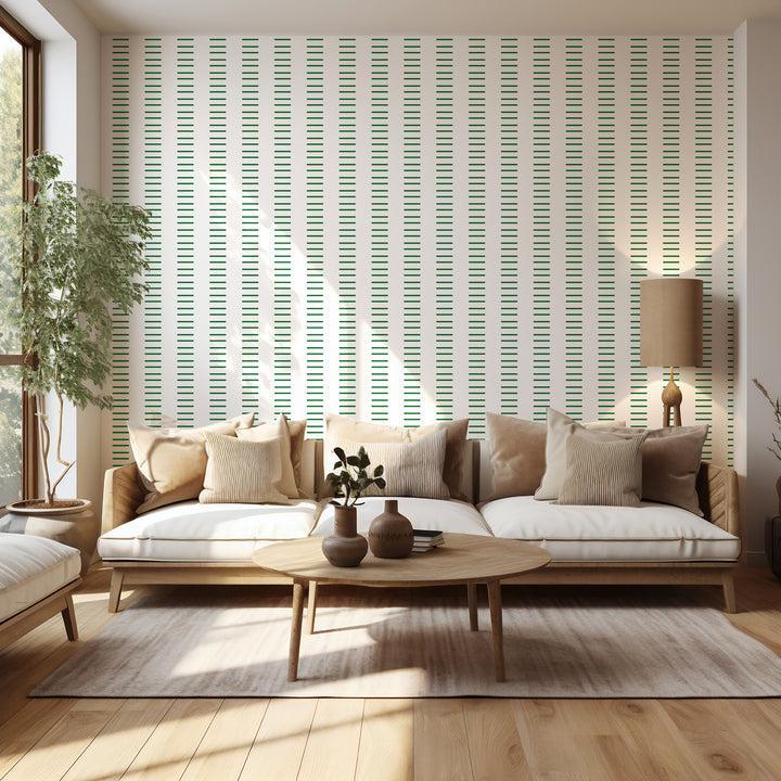 Dashing - Signature Green Geometric Wallpaper by Mrs. Paranjape