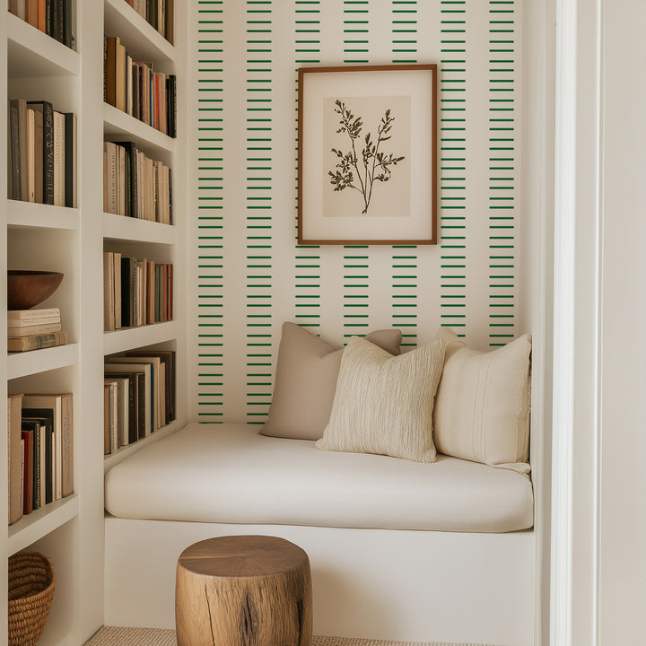 Dashing - Signature Green Geometric Wallpaper by Mrs. Paranjape