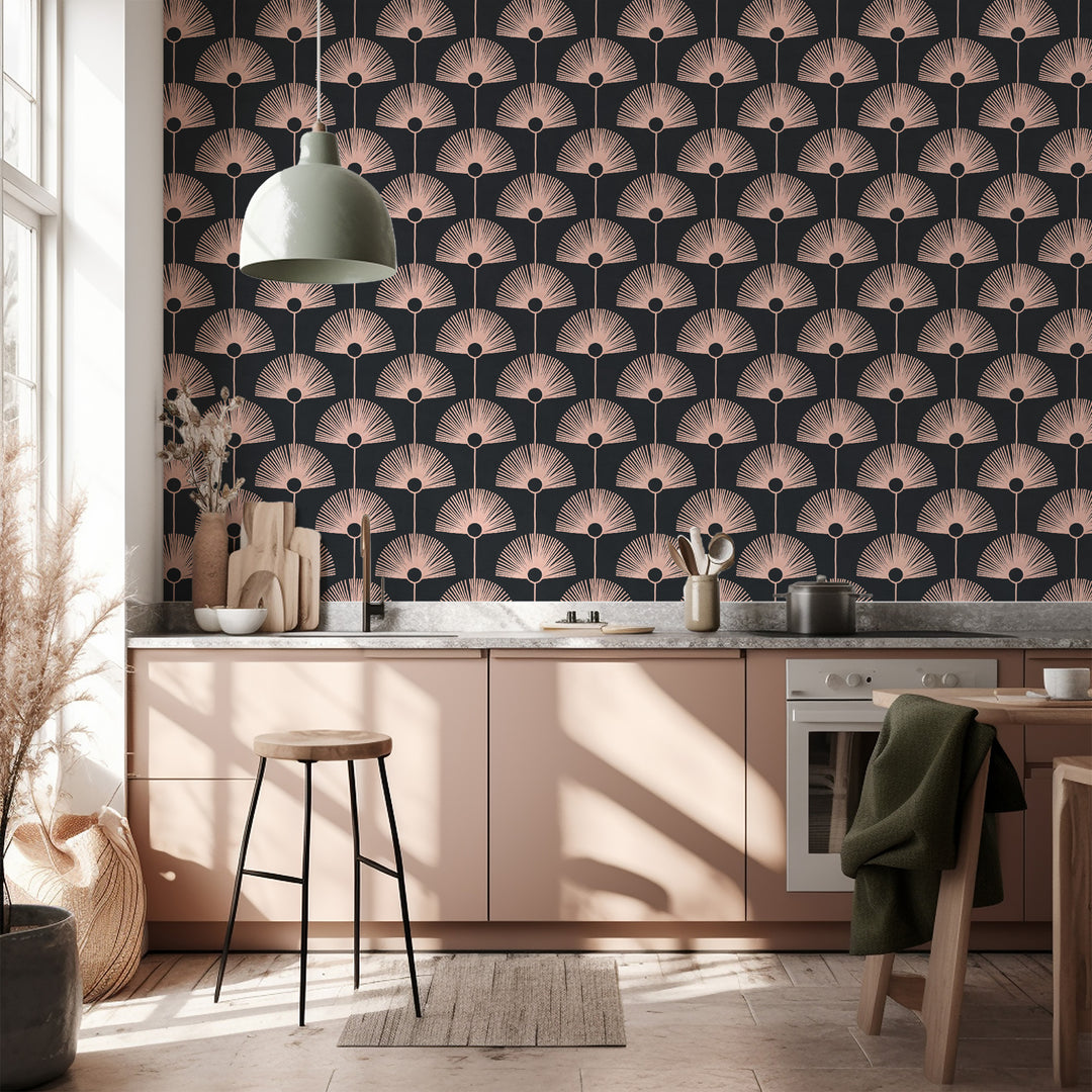 Deco Fan - Blush Wallpaper by Bohemian Bungalow