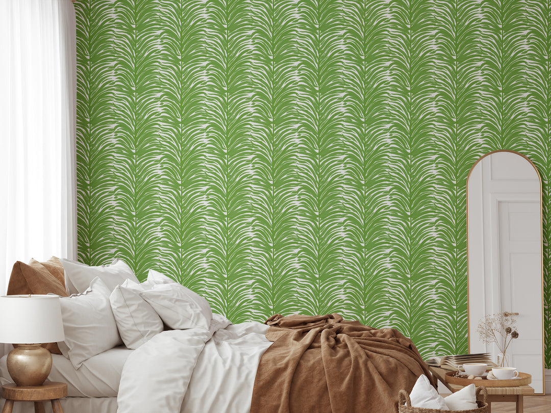 Deco Fern - Basil Floral Wallpaper by Bohemian Bungalow