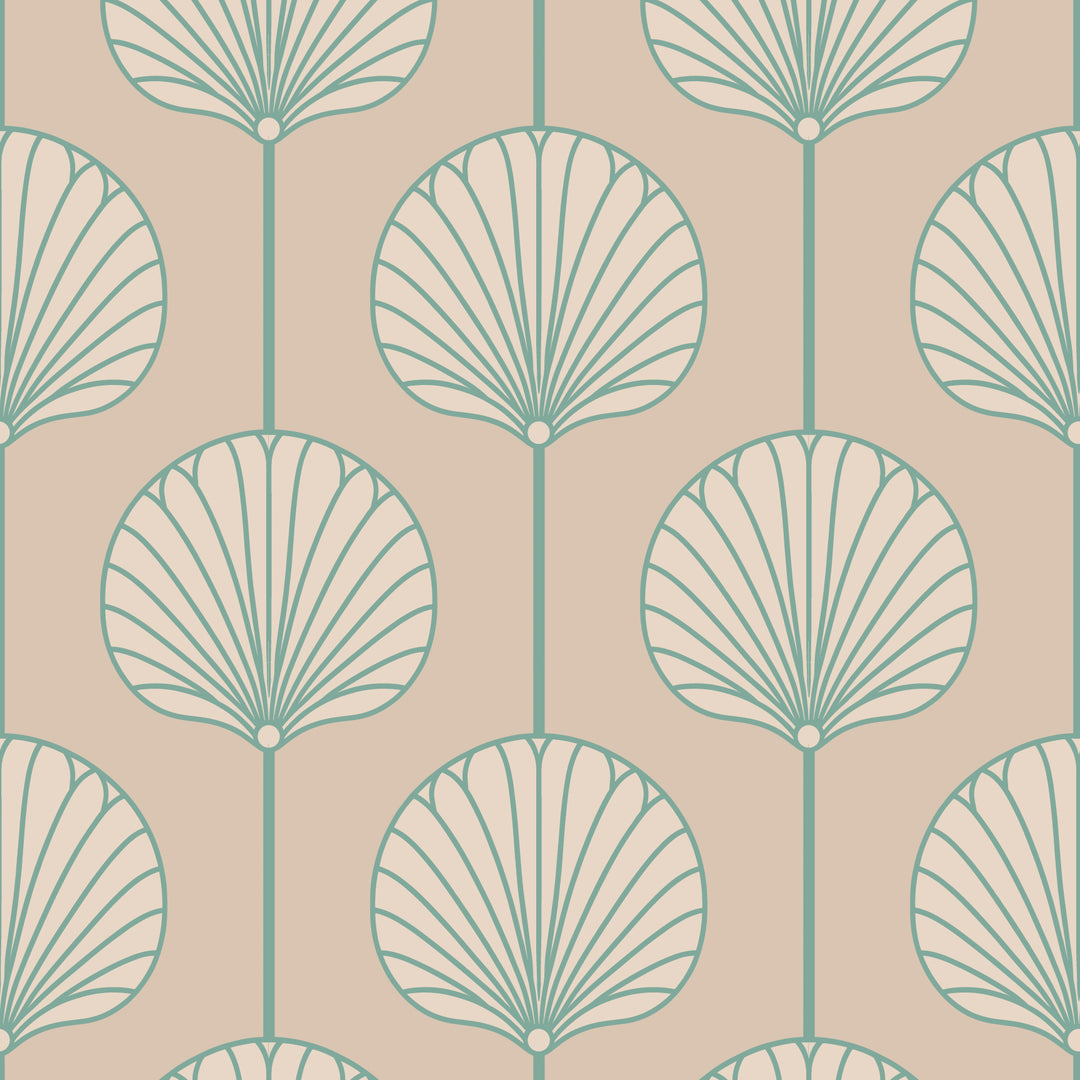 Deco Lily Large - Pink Sand Wallpaper