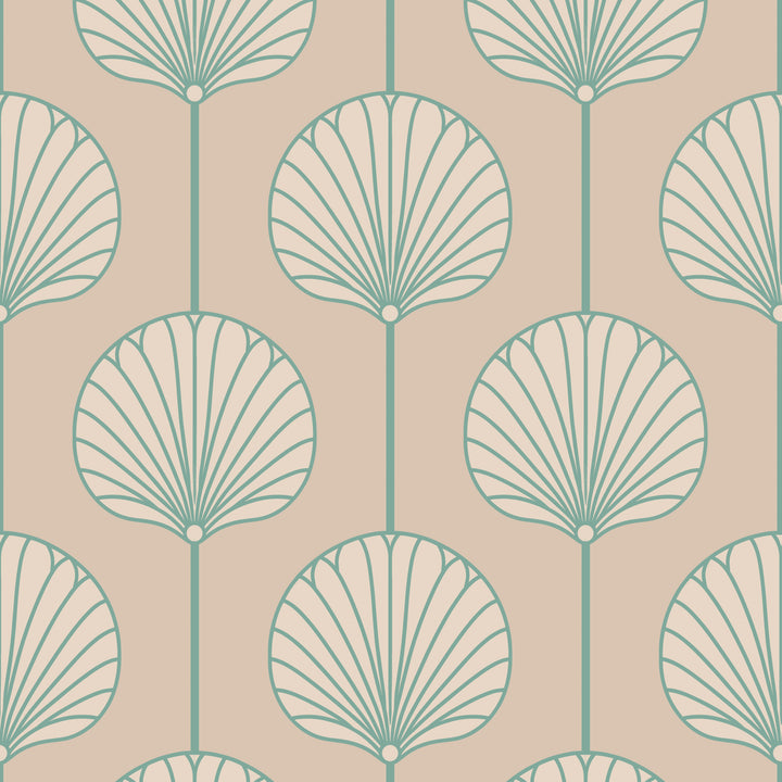 Deco Lily Large - Pink Sand Wallpaper