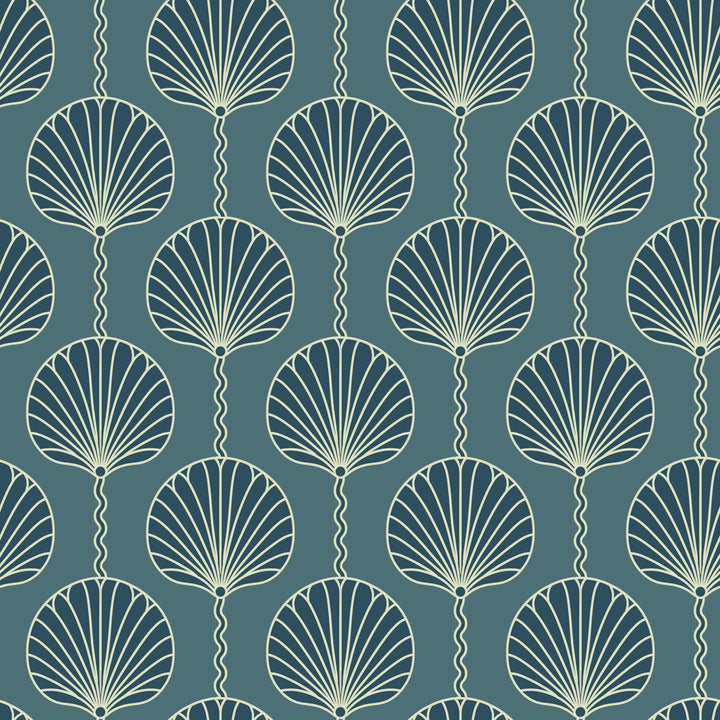 Deco Lily - Dolphin Blue Wallpaper