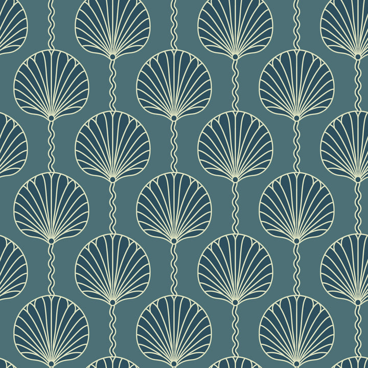 Deco Lily - Dolphin Blue Wallpaper