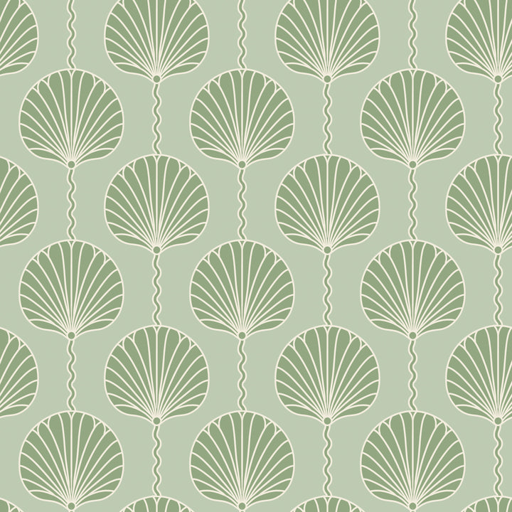 Deco Lily - Green Wallpaper