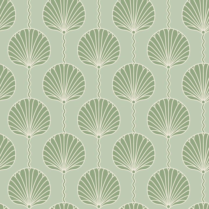 Deco Lily - Green Wallpaper