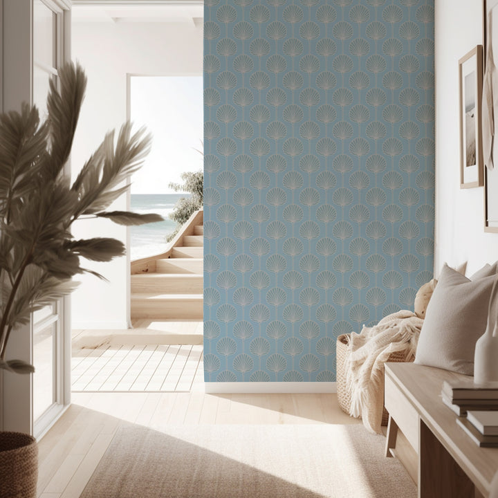 Deco Lily - Sky Blue Wallpaper