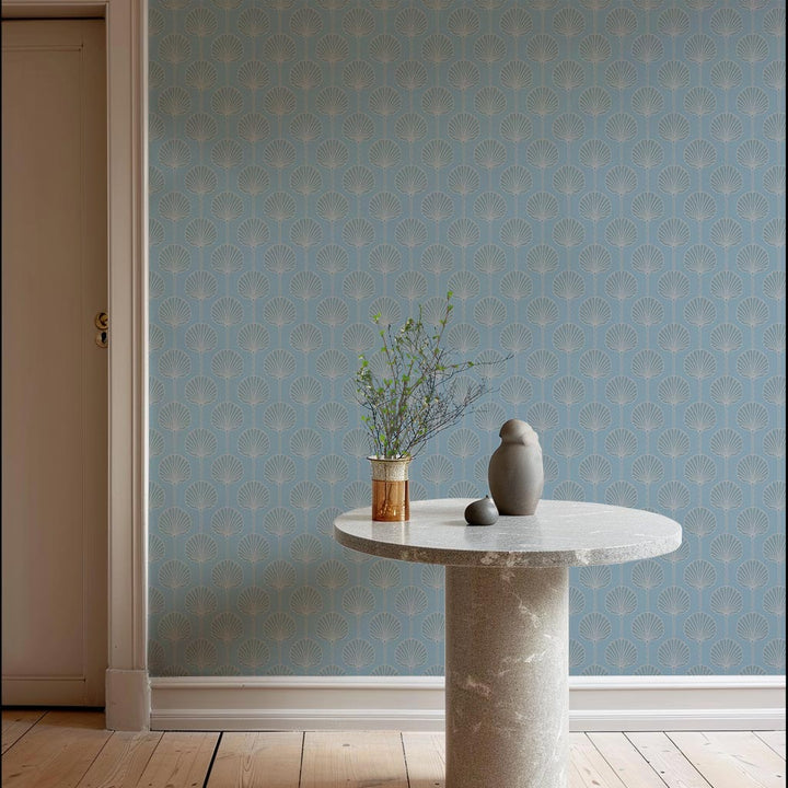 Deco Lily - Sky Blue Wallpaper