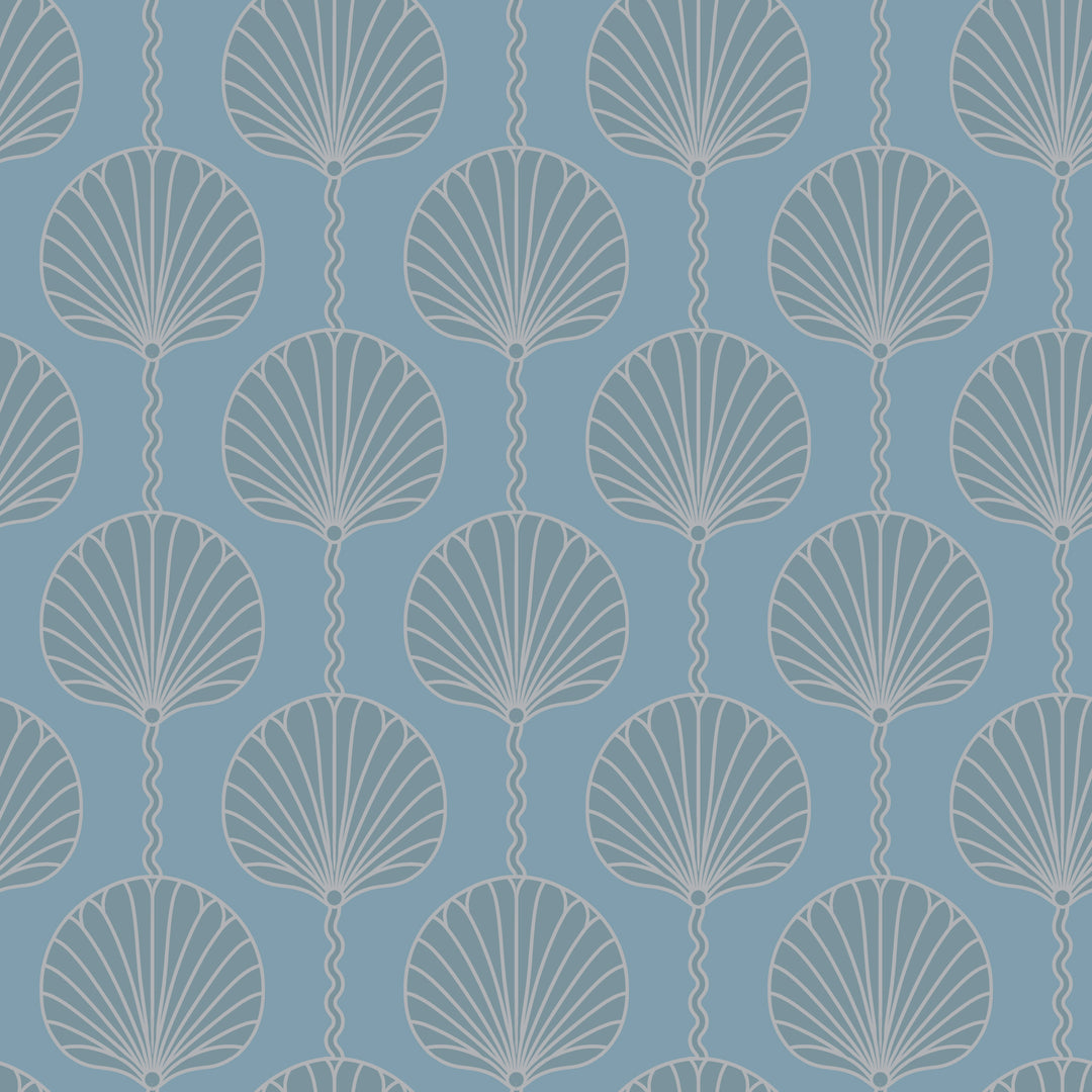 Deco Lily - Sky Blue Wallpaper