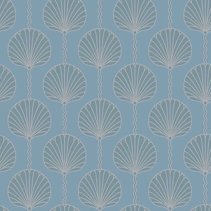 Deco Lily - Sky Blue Wallpaper