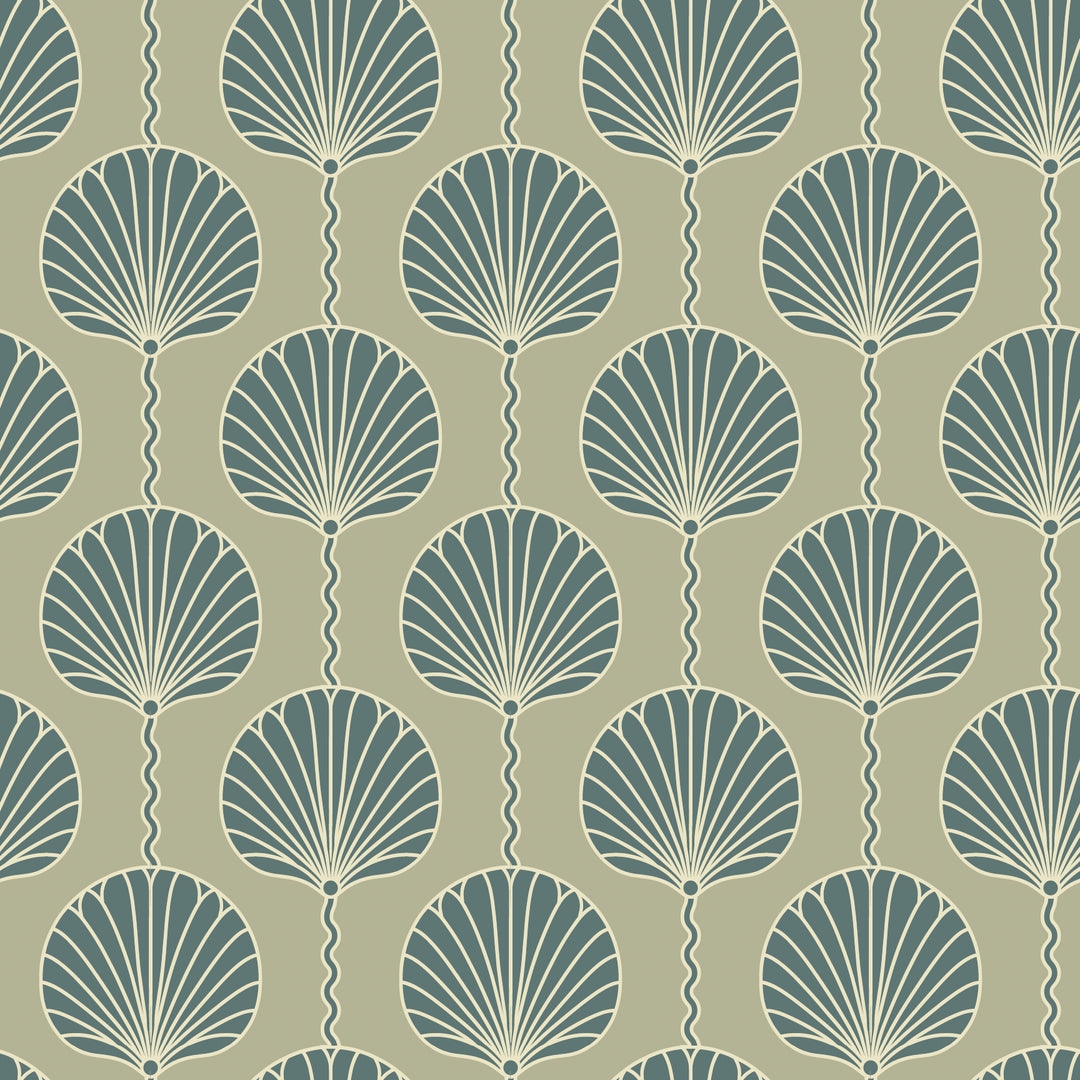 Deco Lily - Tan Brown Wallpaper