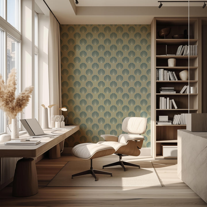 Deco Lily - Tan Brown Wallpaper