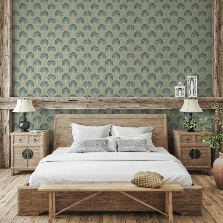 Deco Lily - Tan Brown Wallpaper