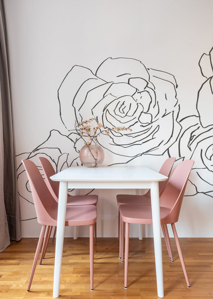 Desert Rose - Black Sketch Wall Mural