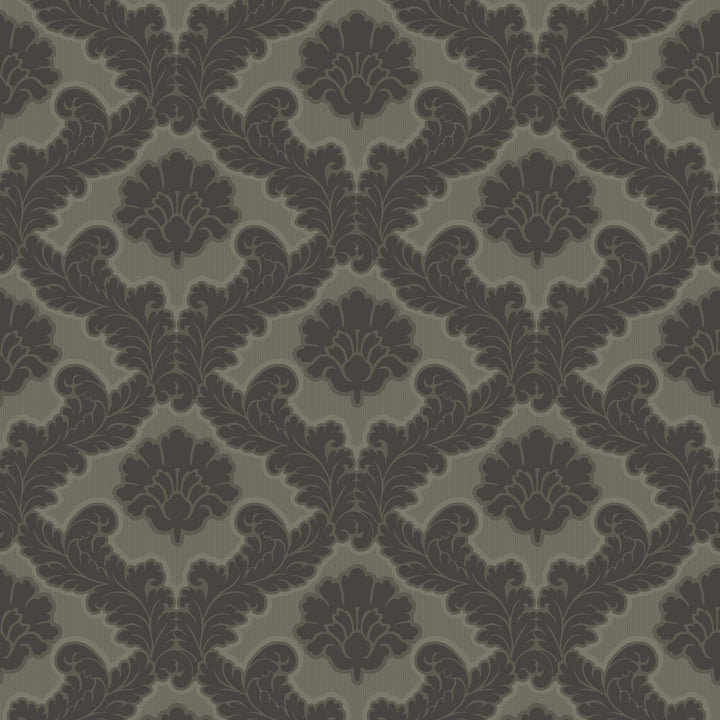 Drawing Room Leaf - Brownstone Wallpaper