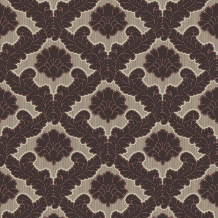 Drawing Room Leaf - Maroon Wallpaper