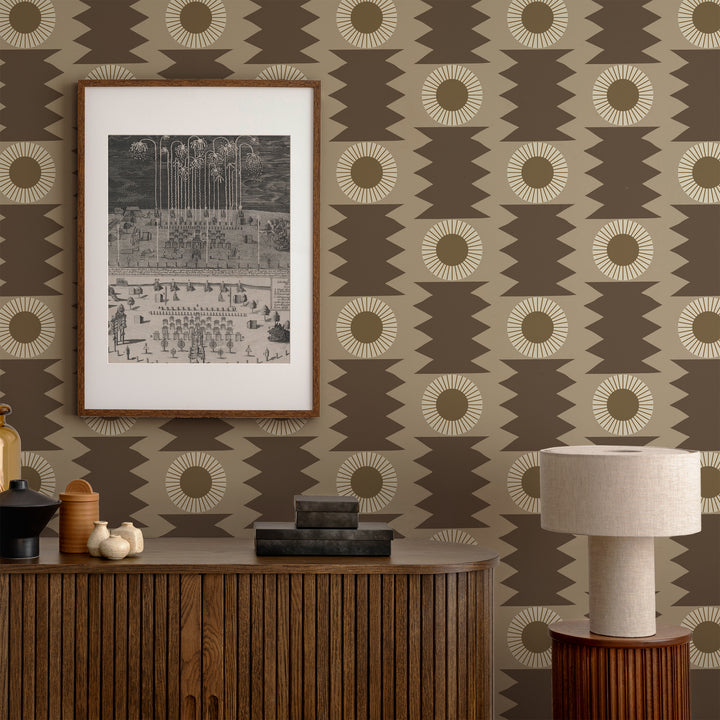 Drystone - Umber Wallpaper
