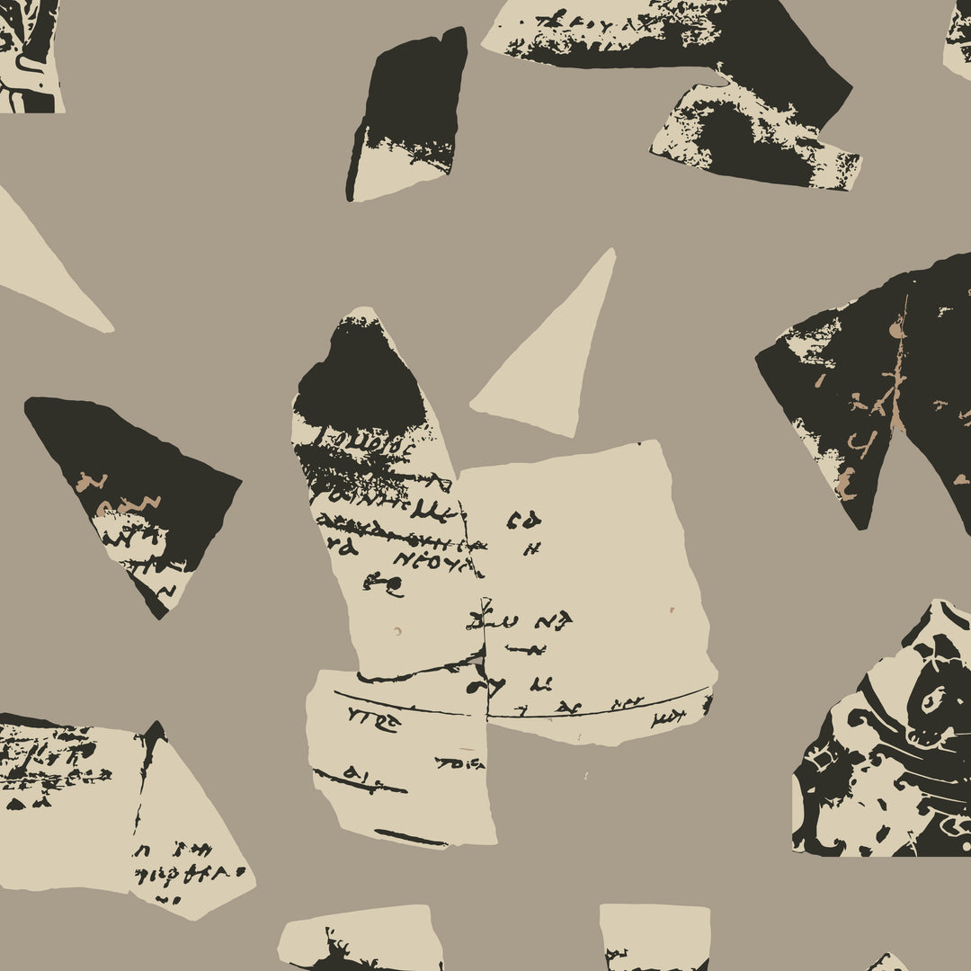 Bo-Kaap Curb - Newsprint Gray Wallpaper by Forbes Masters