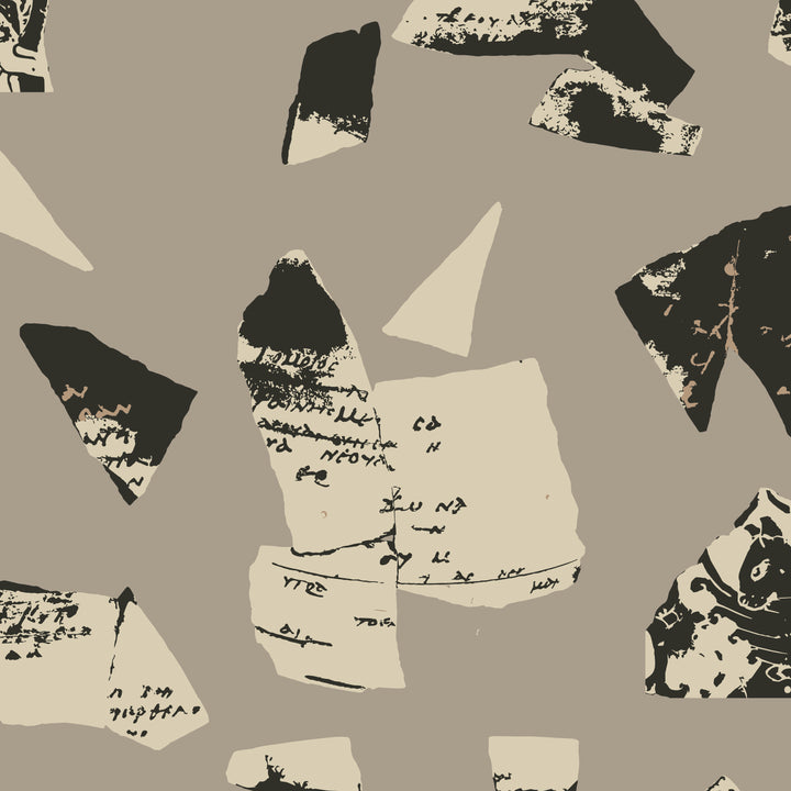 Bo-Kaap Curb - Newsprint Gray Wallpaper by Forbes Masters