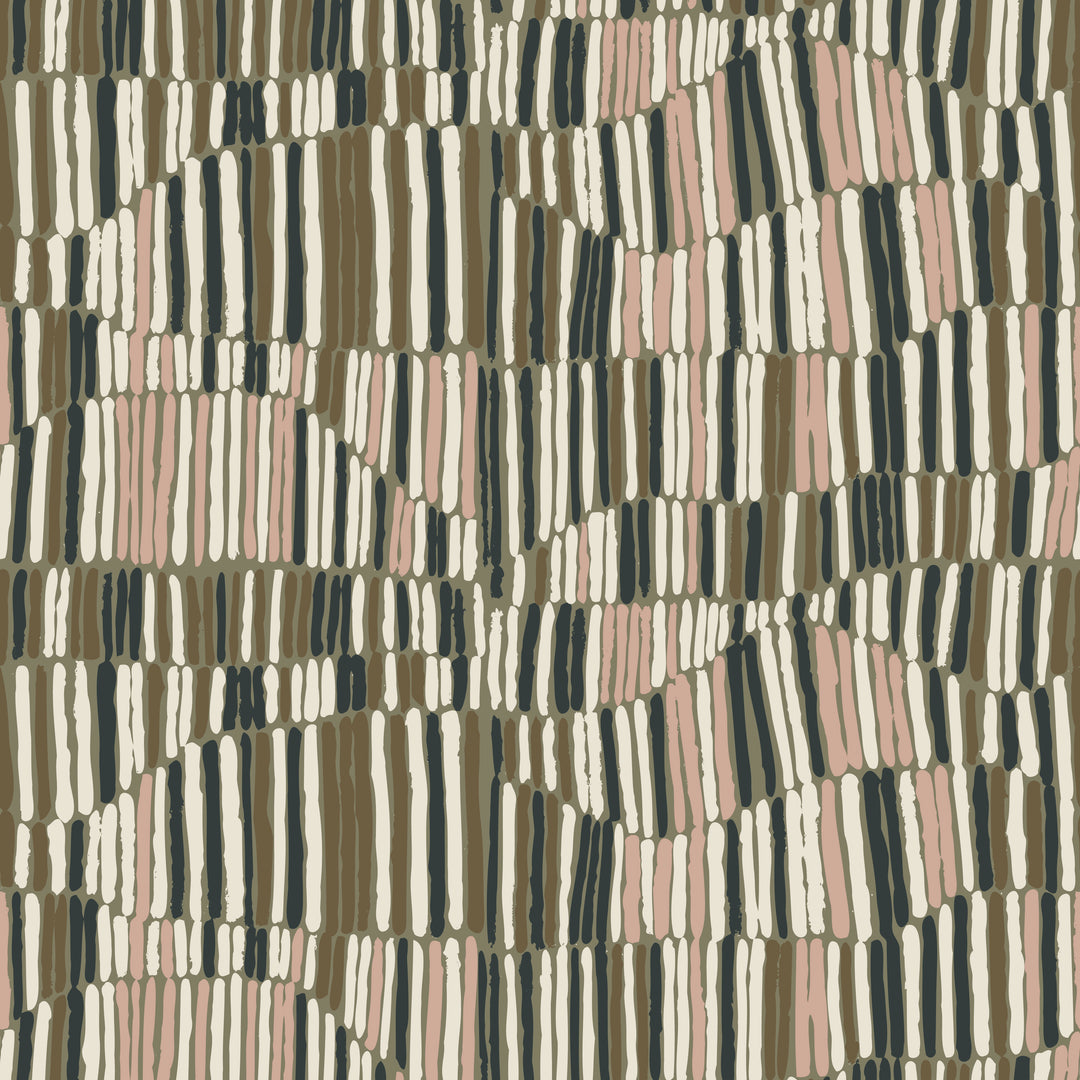Jamaican Waves - Olive Blush Wallpaper by Forbes Masters