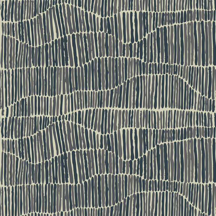 Jamaican Waves - Stone Blue Wallpaper by Forbes Masters