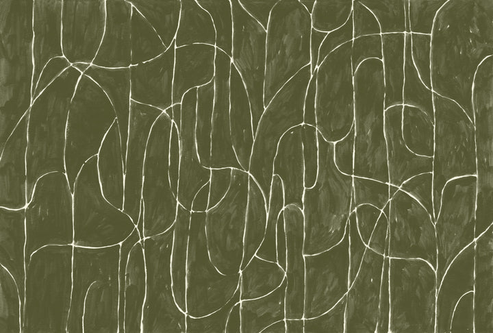 Boulder Beach Wall Mural - Olive Wallpaper by Forbes Masters