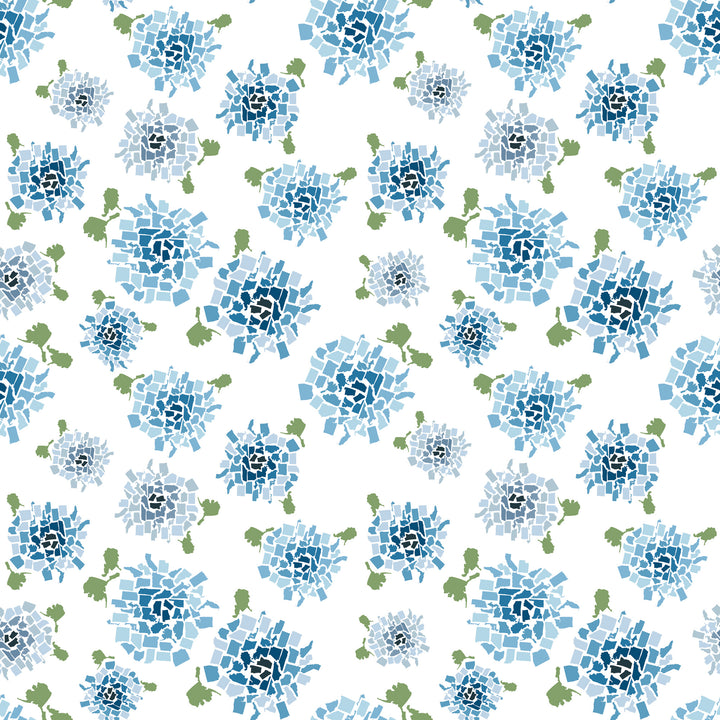 Fifty States Hydrangea - Blue Floral Wallpaper by Honey + Hank