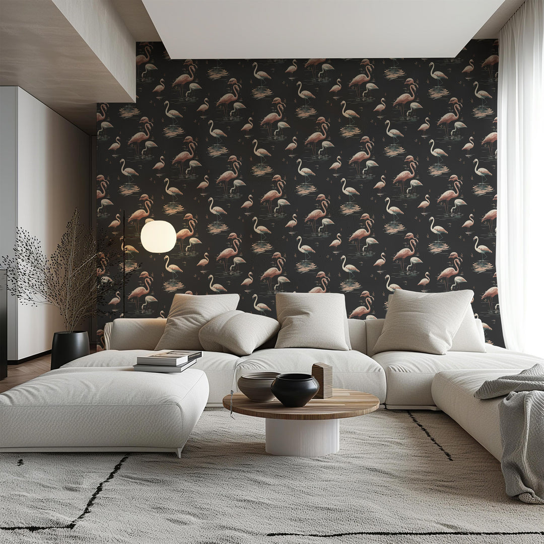 Flamingo - Black Sand Wallpaper
