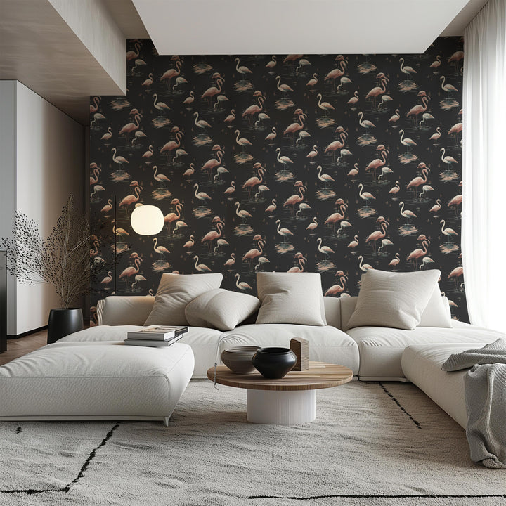 Flamingo - Black Sand Wallpaper