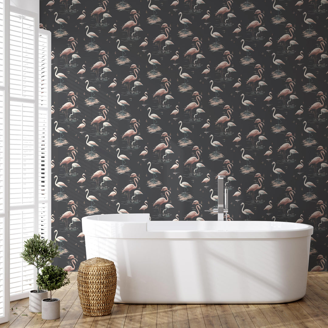 Flamingo - Black Sand Wallpaper