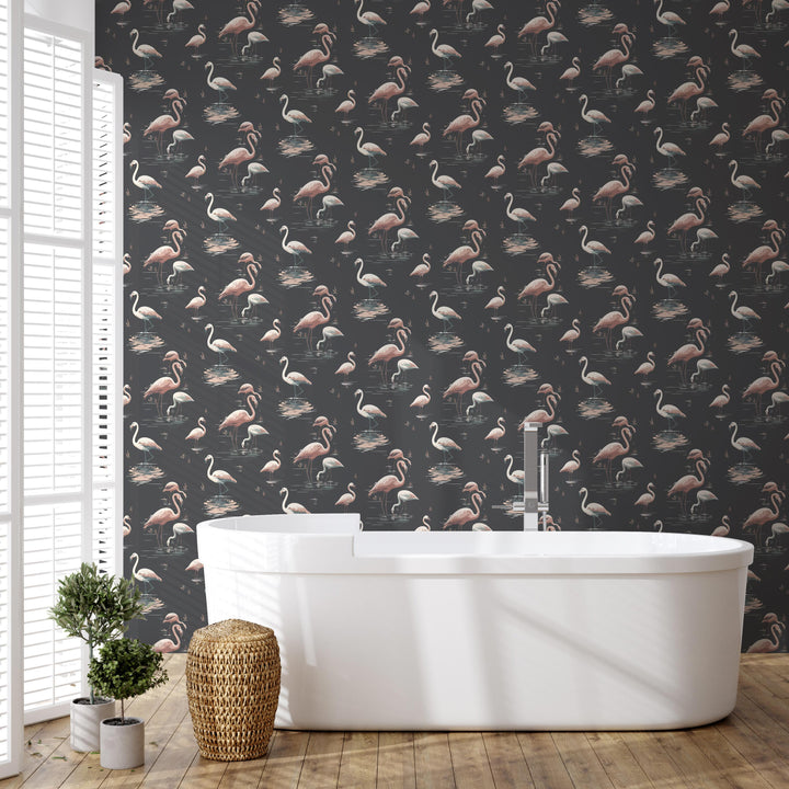 Flamingo - Black Sand Wallpaper