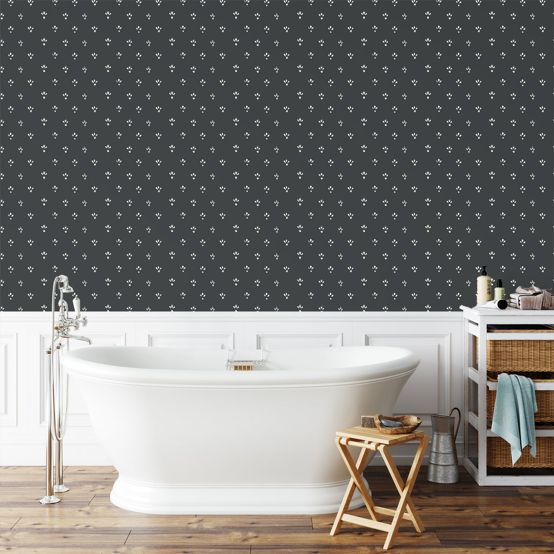 Fleur - Soot Black Wallpaper