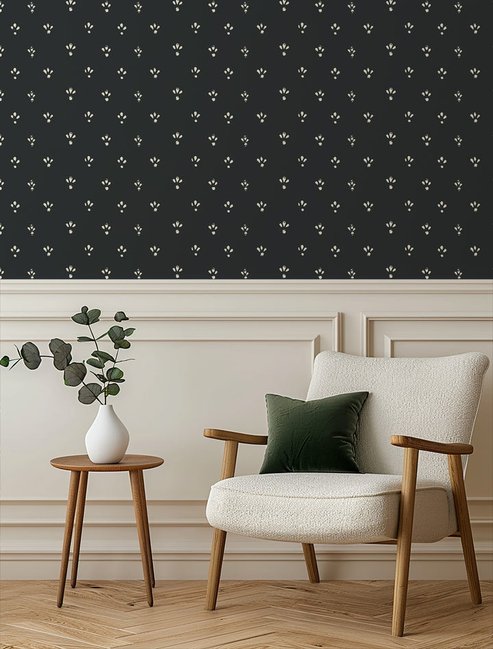 Fleur - Soot Black Wallpaper