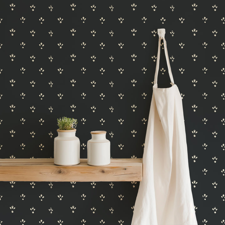 Fleur - Soot Black Wallpaper
