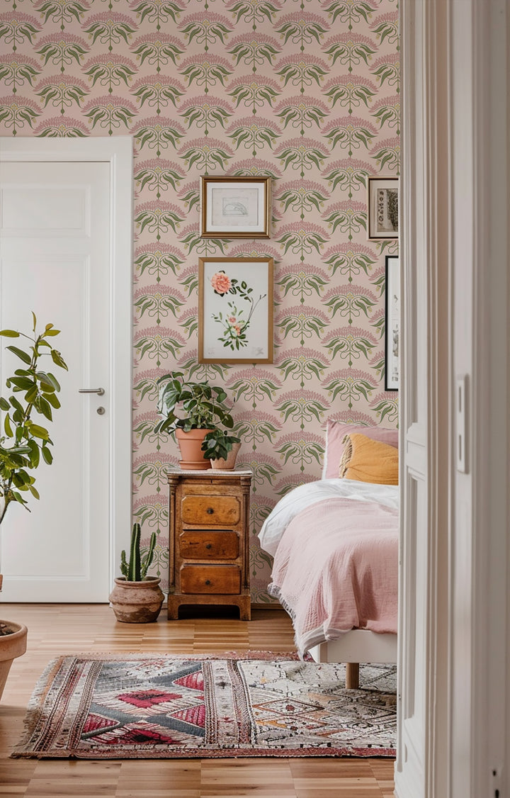 Fleur de Rêve - Petal Pink Floral Wallpaper